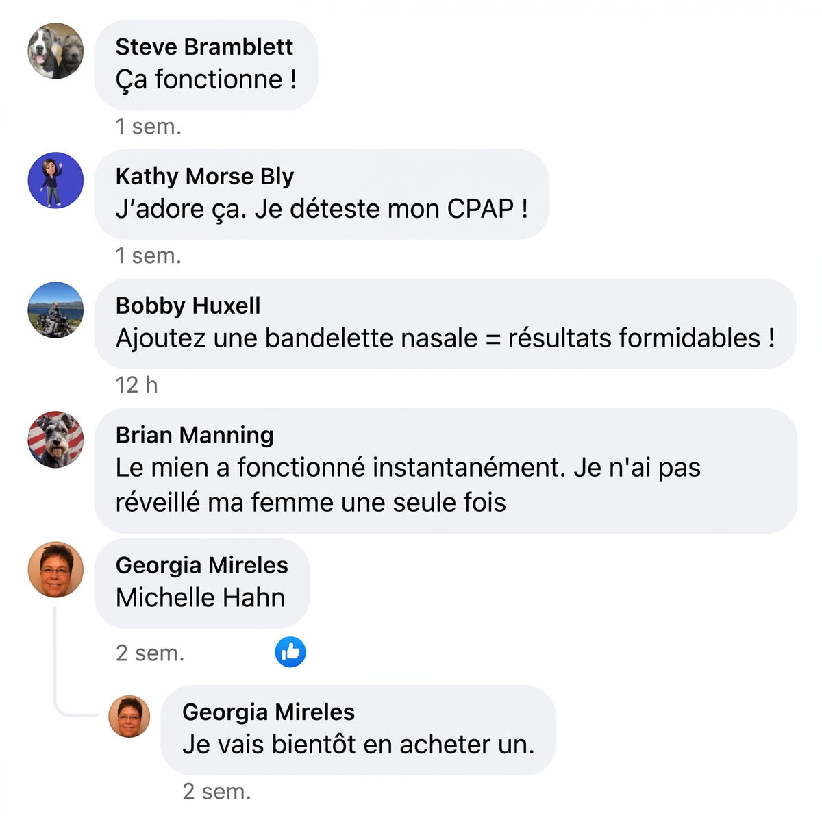 Commentaire Facebook de client