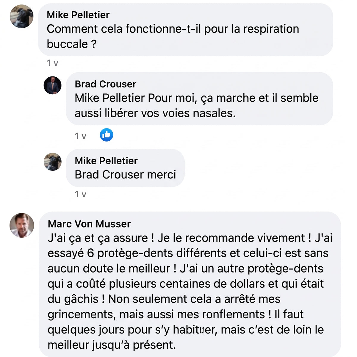 Commentaire Facebook de client