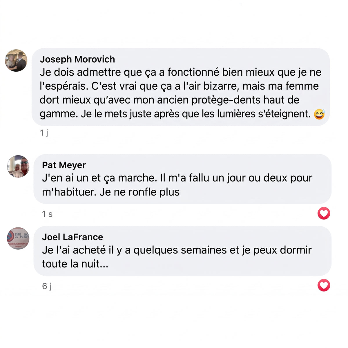 Commentaire Facebook de client