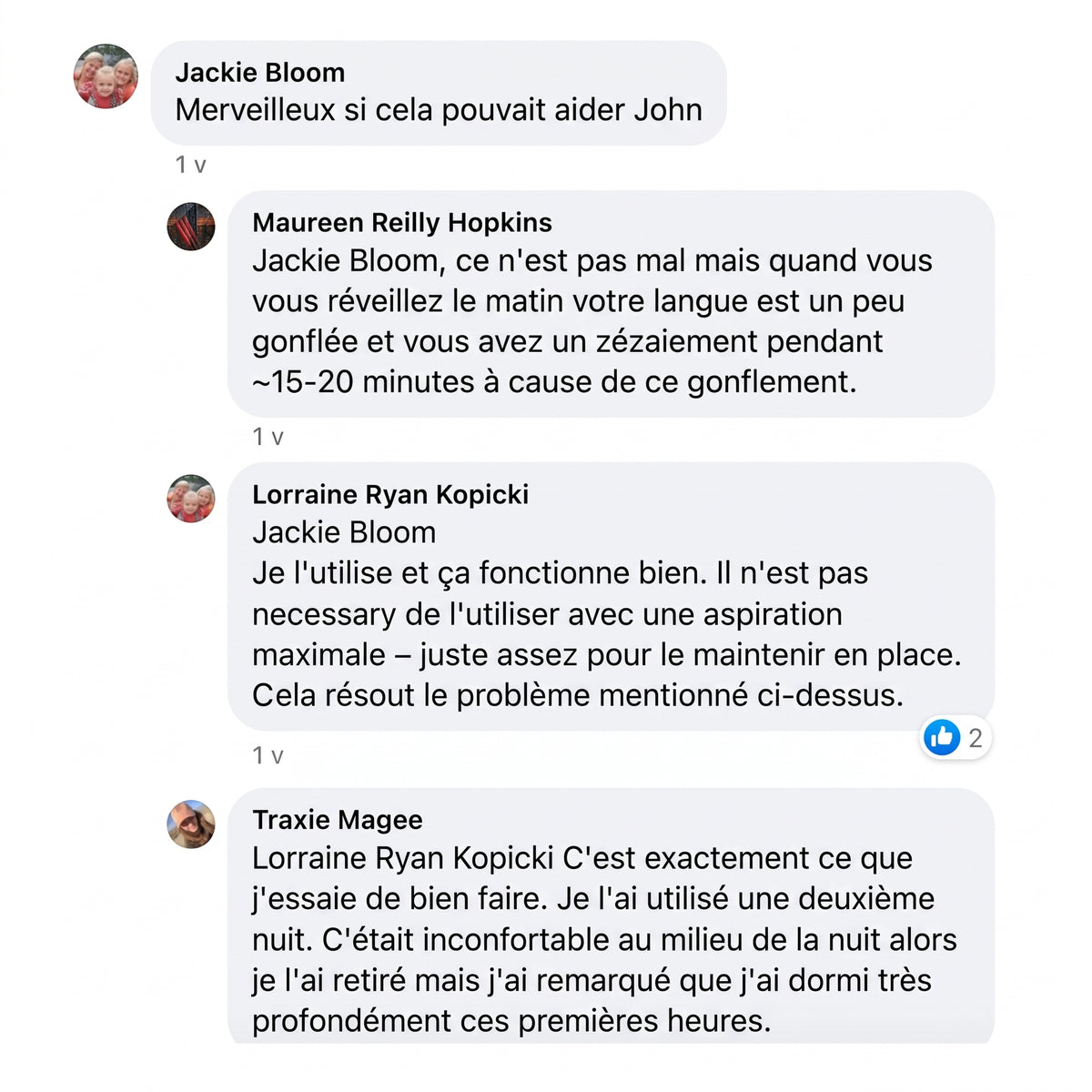 Commentaire Facebook de client