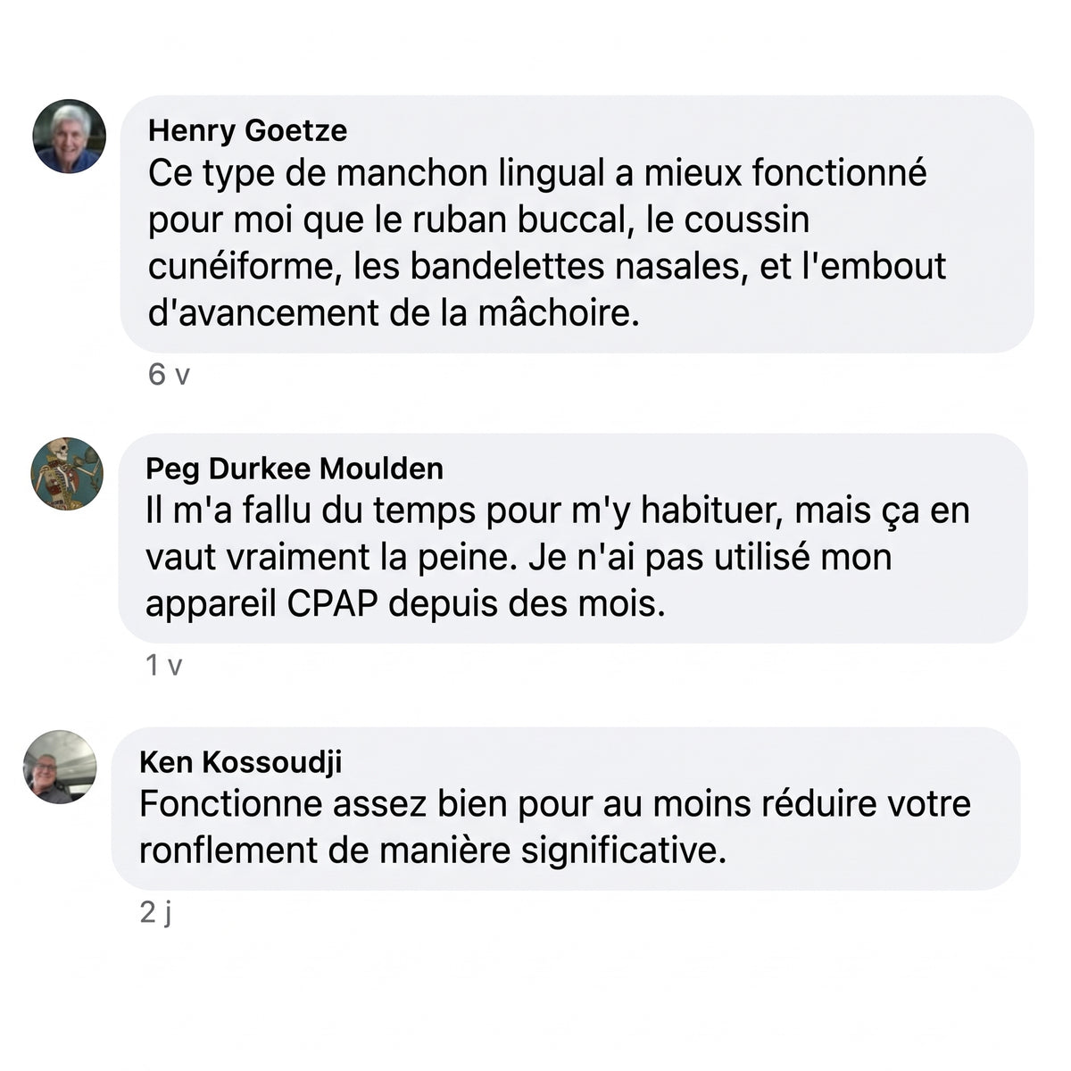 Commentaire Facebook de client