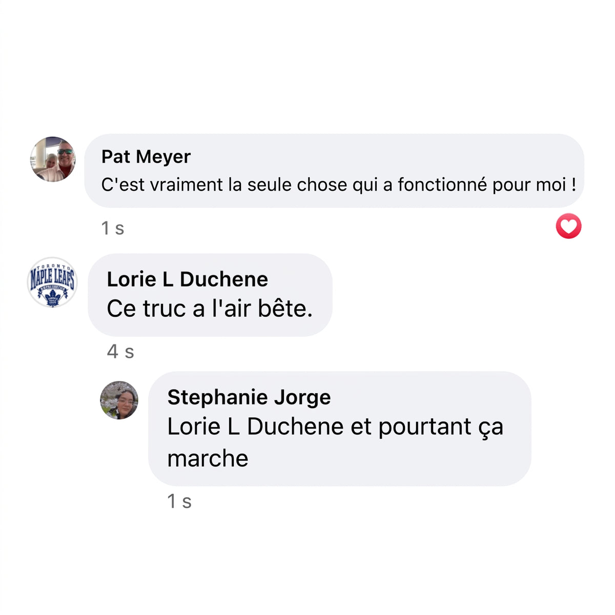 Commentaire Facebook de client